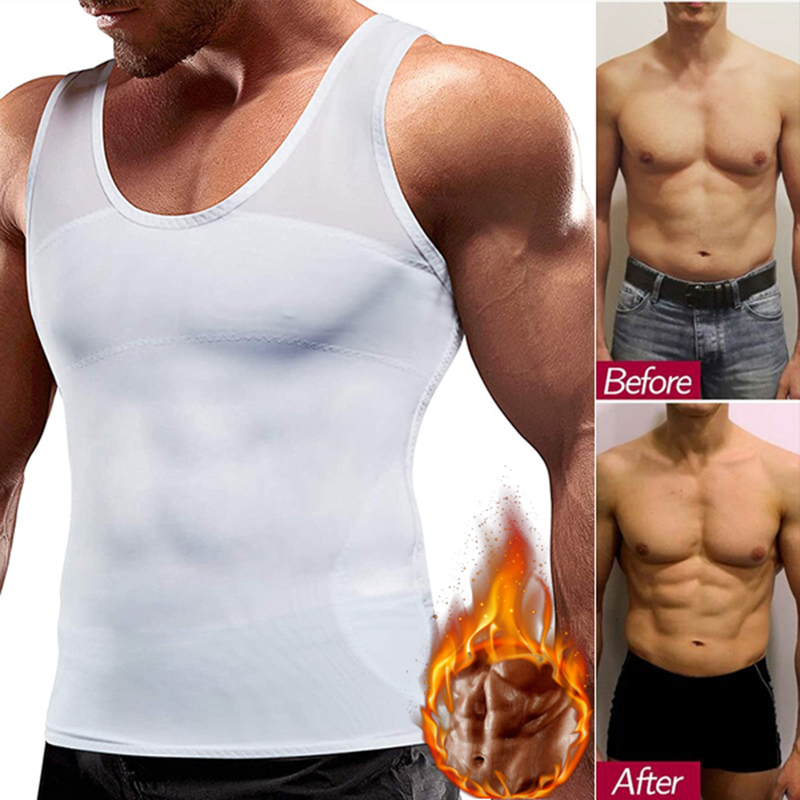 Crossfit Weight Vest - Pria Kompresi Dada Kemeja untuk Menyembunyikan