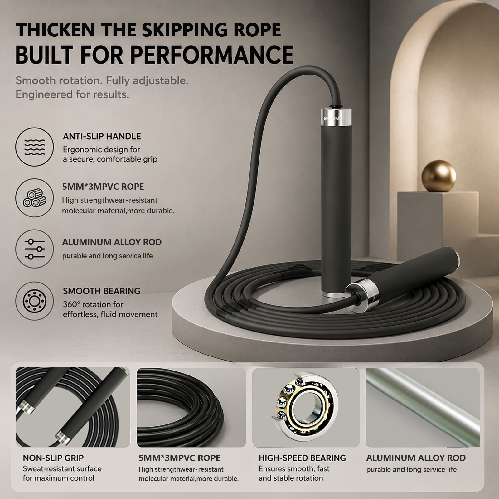 Skipping Rope Pvc - Tali Lompat Tinju Olahraga untuk Dewasa,