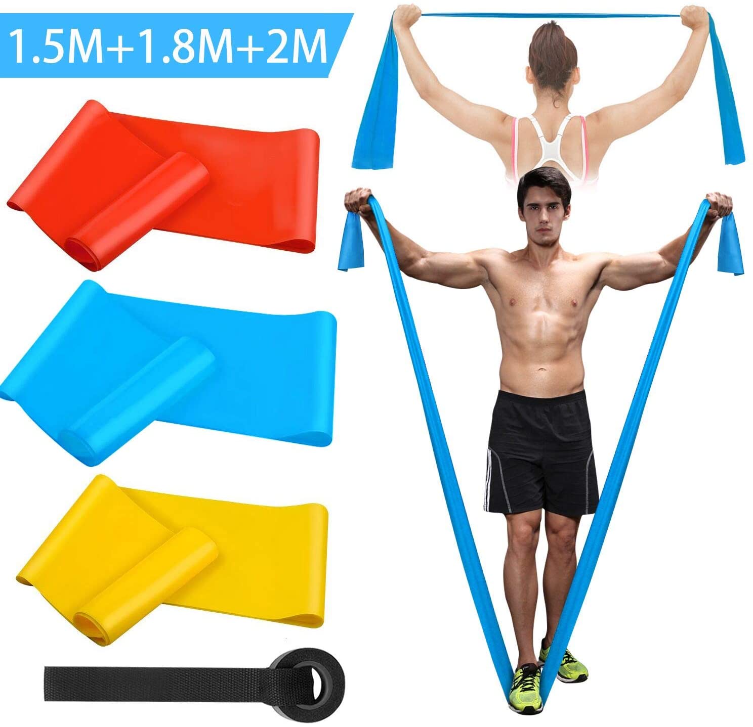 Crossfit Equipment - Pita Kebugaran Elastis 3 Buah Pita