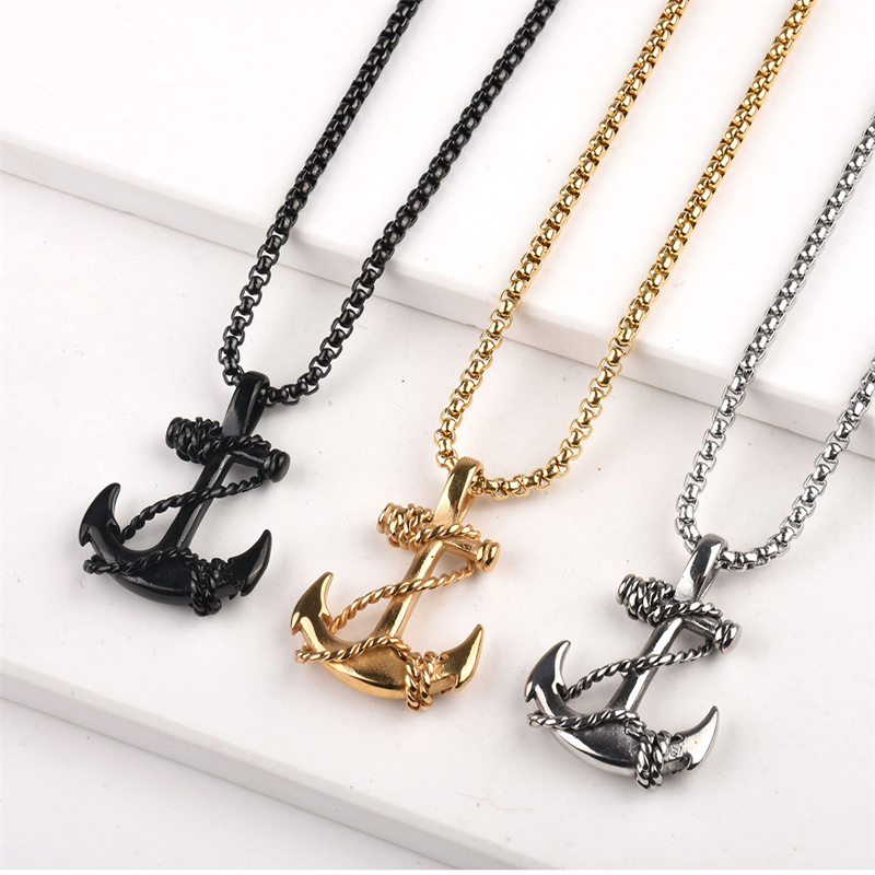 Battle Rope Anchor - Kalung Liontin Jangkar Laut Trendy untuk