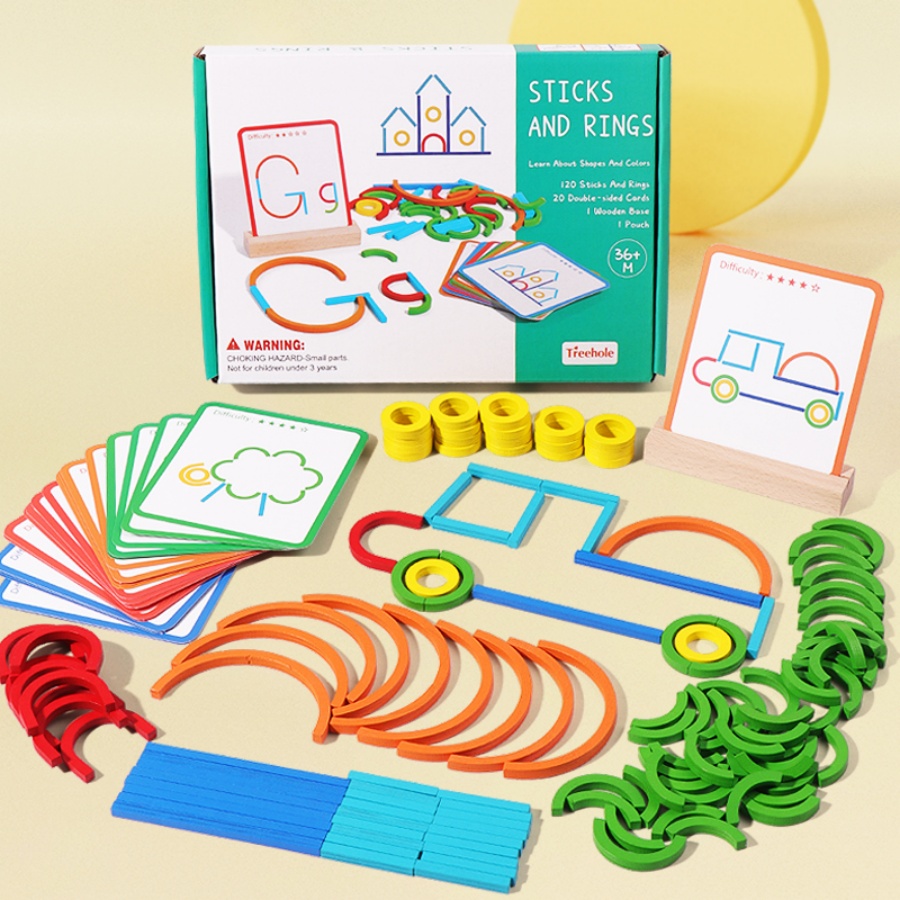 Mainan puzzle pendidikan awal  - Gymnastic Ring Wood ulasan dan harga